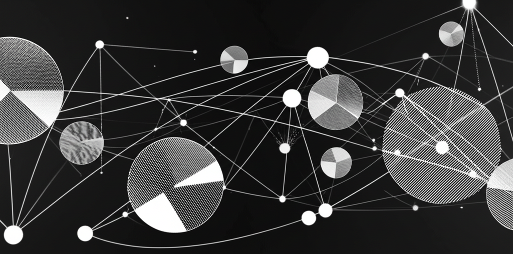 Abstract black and white image representing global connections and cultural exchange.