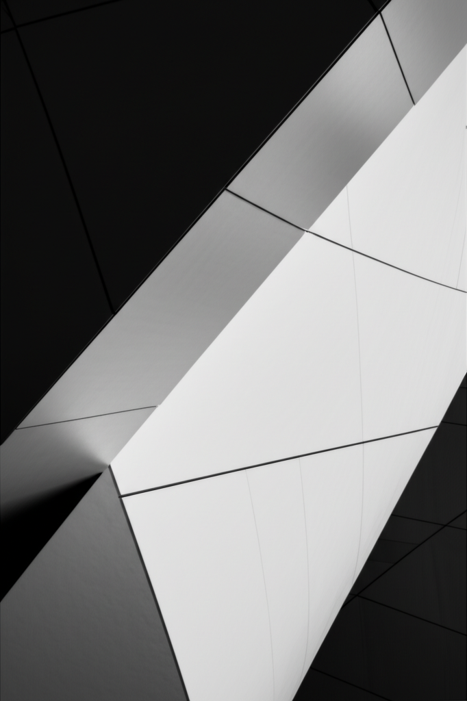 Monochrome architectural detail of a modern, luxurious building